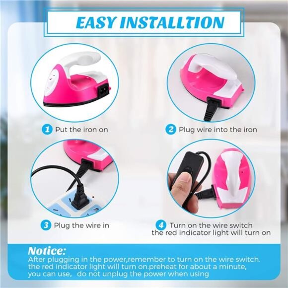2 Pieces Mini Craft Iron Mini Heat Press Iron with Charging Base - Picture 5 of 8